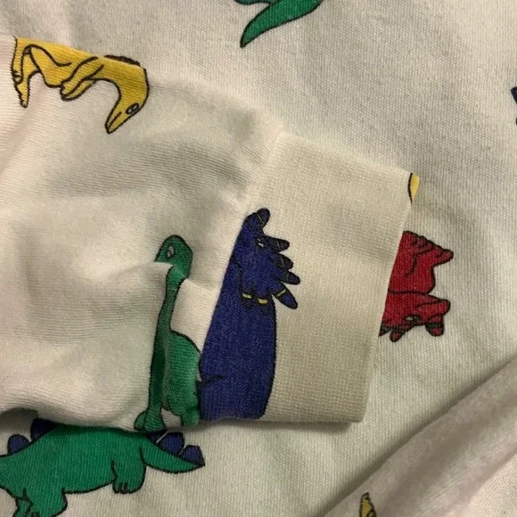 Vintage Driving Force Kids Dinosaur Print Turtleneck Shirt White Cotton Size 5** - Picture 9 of 12
